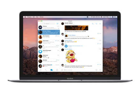 Telegram cho macOS chạy trên MacBook với chip Apple Silicon
