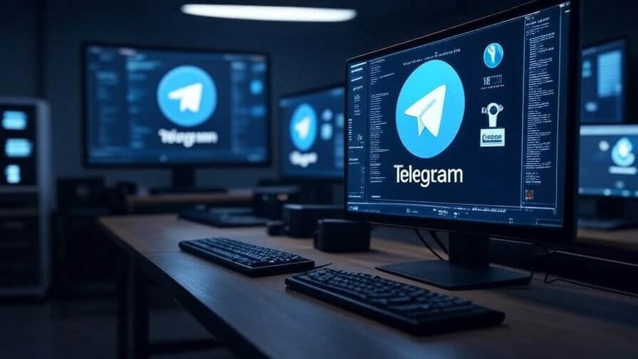 Nhiều màn hình Telegram trong không gian làm việc