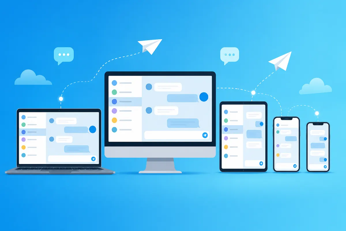 Telegram trên laptop, PC, iPad, iPhone và Android — đồng bộ đám mây